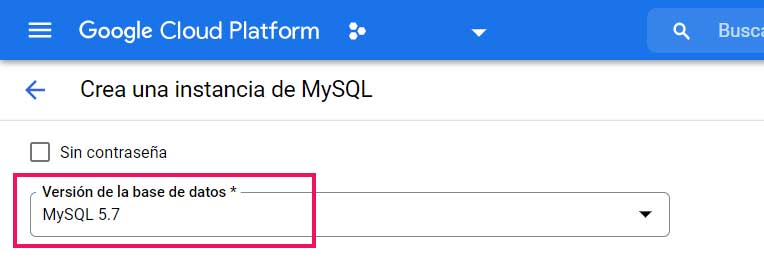 Base de Datos de MySQL Versión 5.7