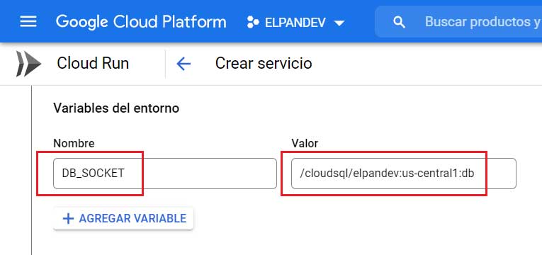 Enviroment Variable for Cloud SQL