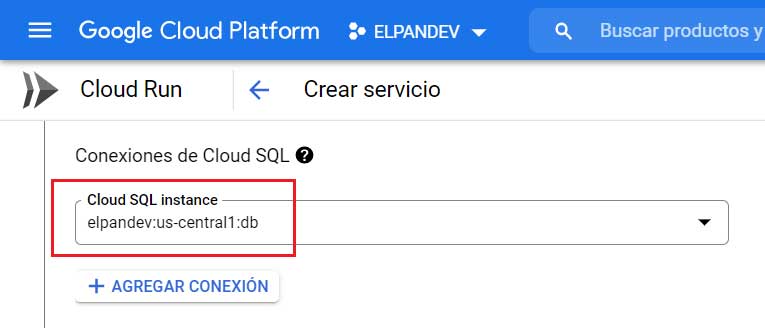 Conexión de Cloud SQL en Cloud Run