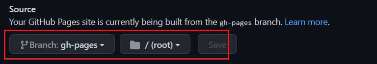 Branch Configuration in Github Pages